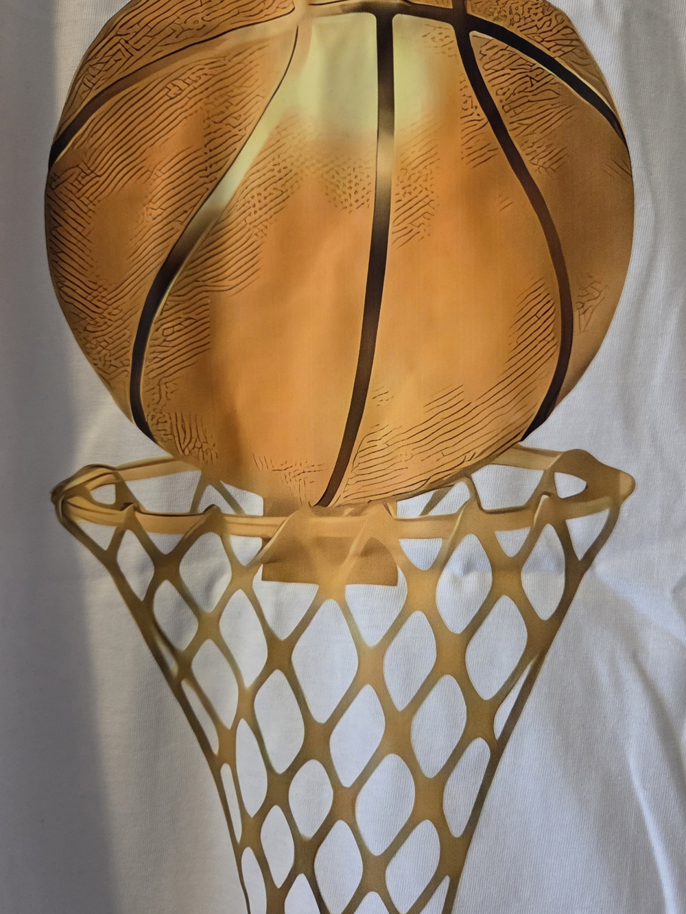 Cool Basketball Player T-Shirt Graphic - Orange Basketball Print. Unisex